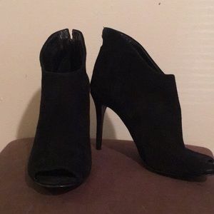 Peep toe Suede Booties size 6 - New, never worn!